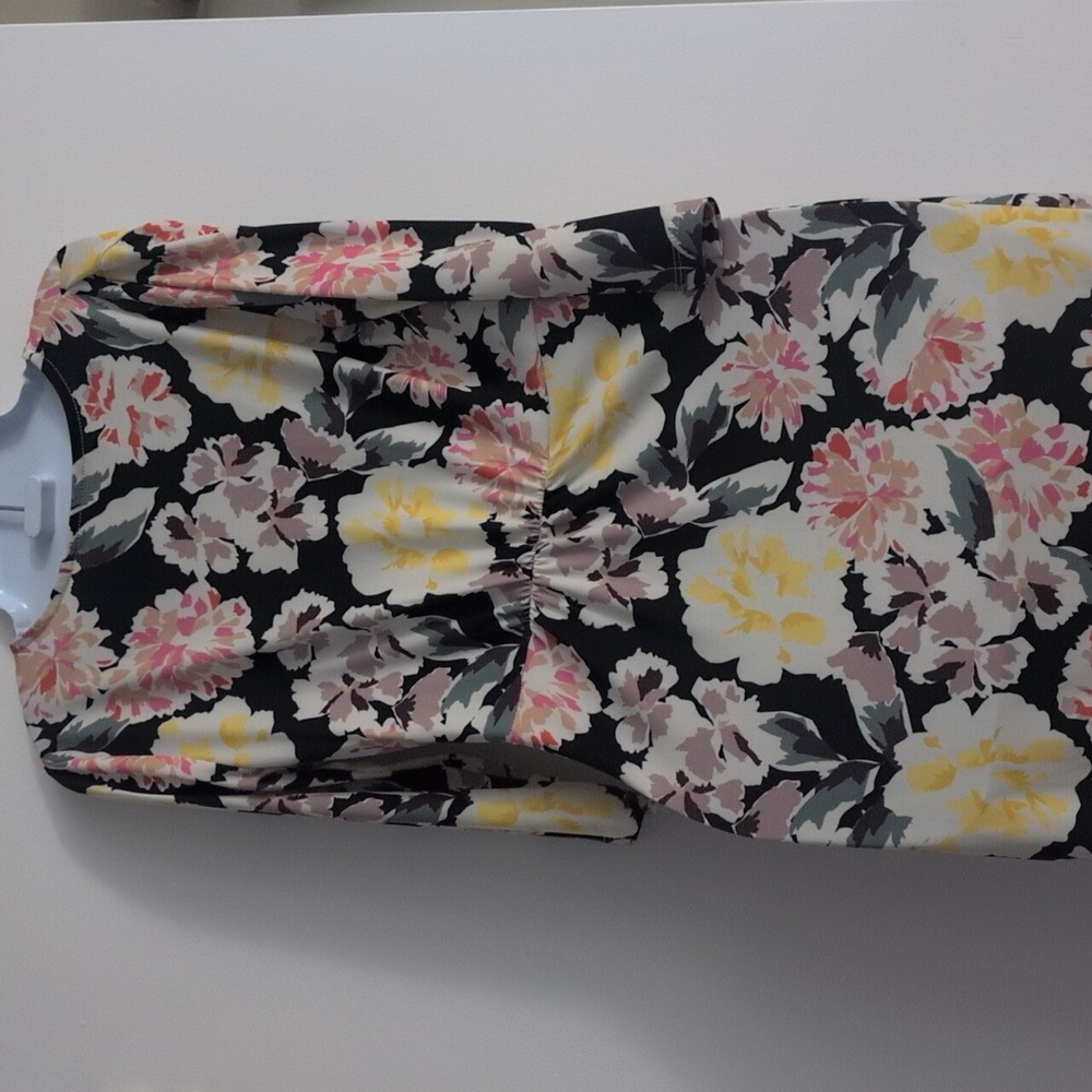 Floral Wrap Dress - Black, Pink, Yellow - Picture 6 of 9
